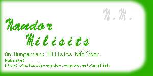 nandor milisits business card